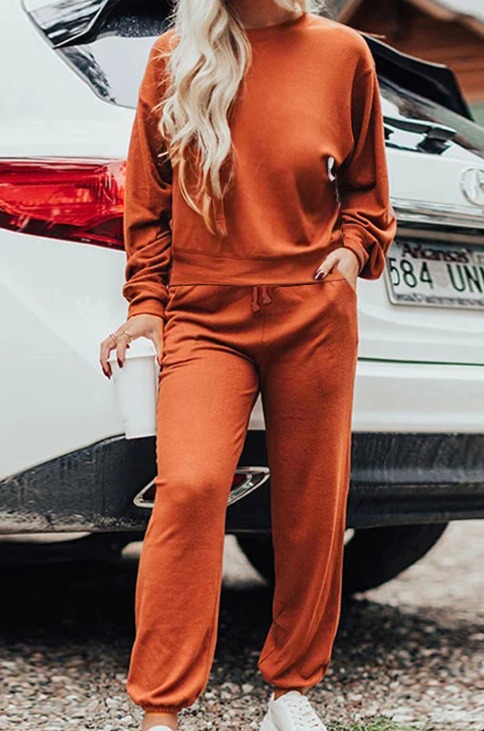 Loose Sweater Suit Women‘s Long-Sleeve Blouses Leg-Tight Sweaters Casual Home-to-Work Skinny Two Suits