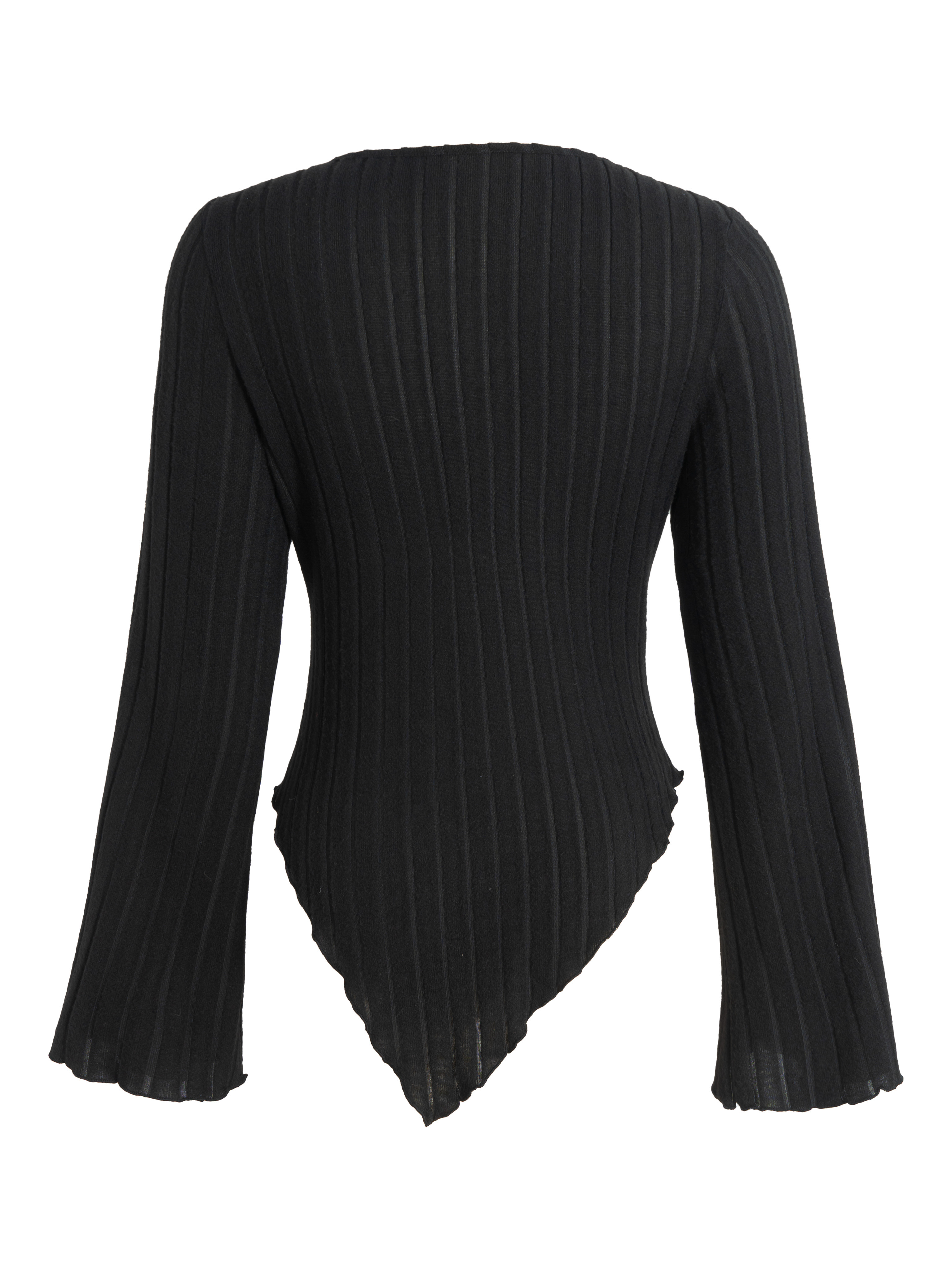 Women's Slim Fit Ribbed Knit Top-Aegean-sea