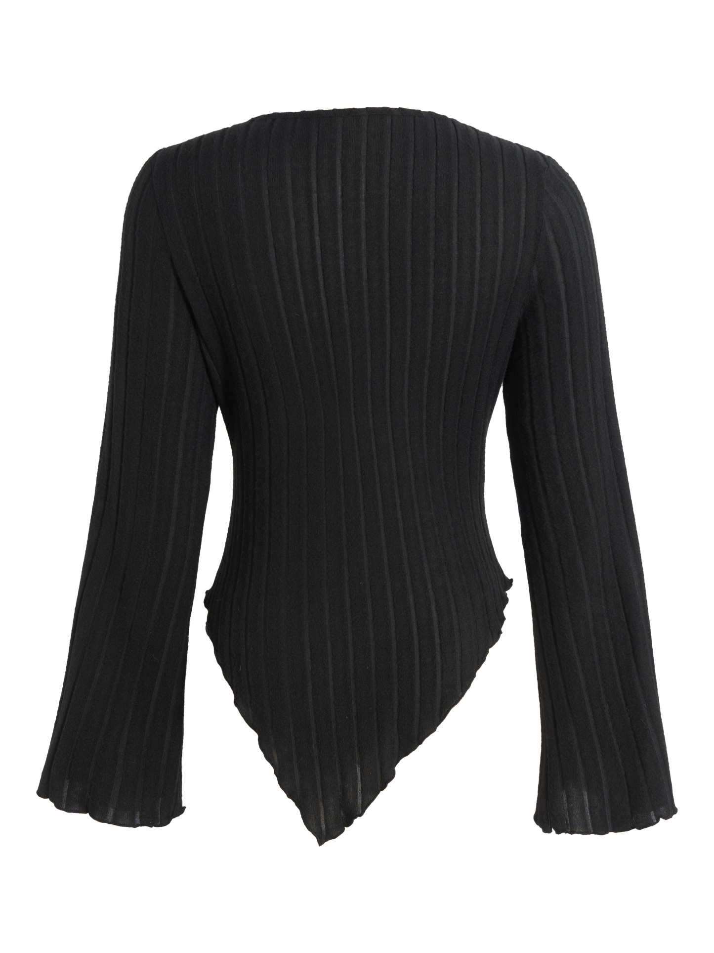 Women's Slim Fit Ribbed Knit Top-Aegean-sea