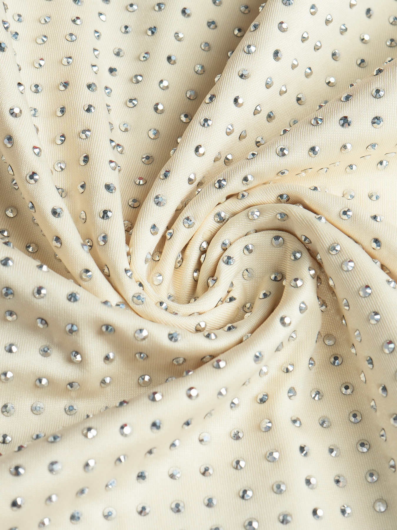 Woman's Cream Sequin Cowl Neck Long Sleeve Top with Lace Detail