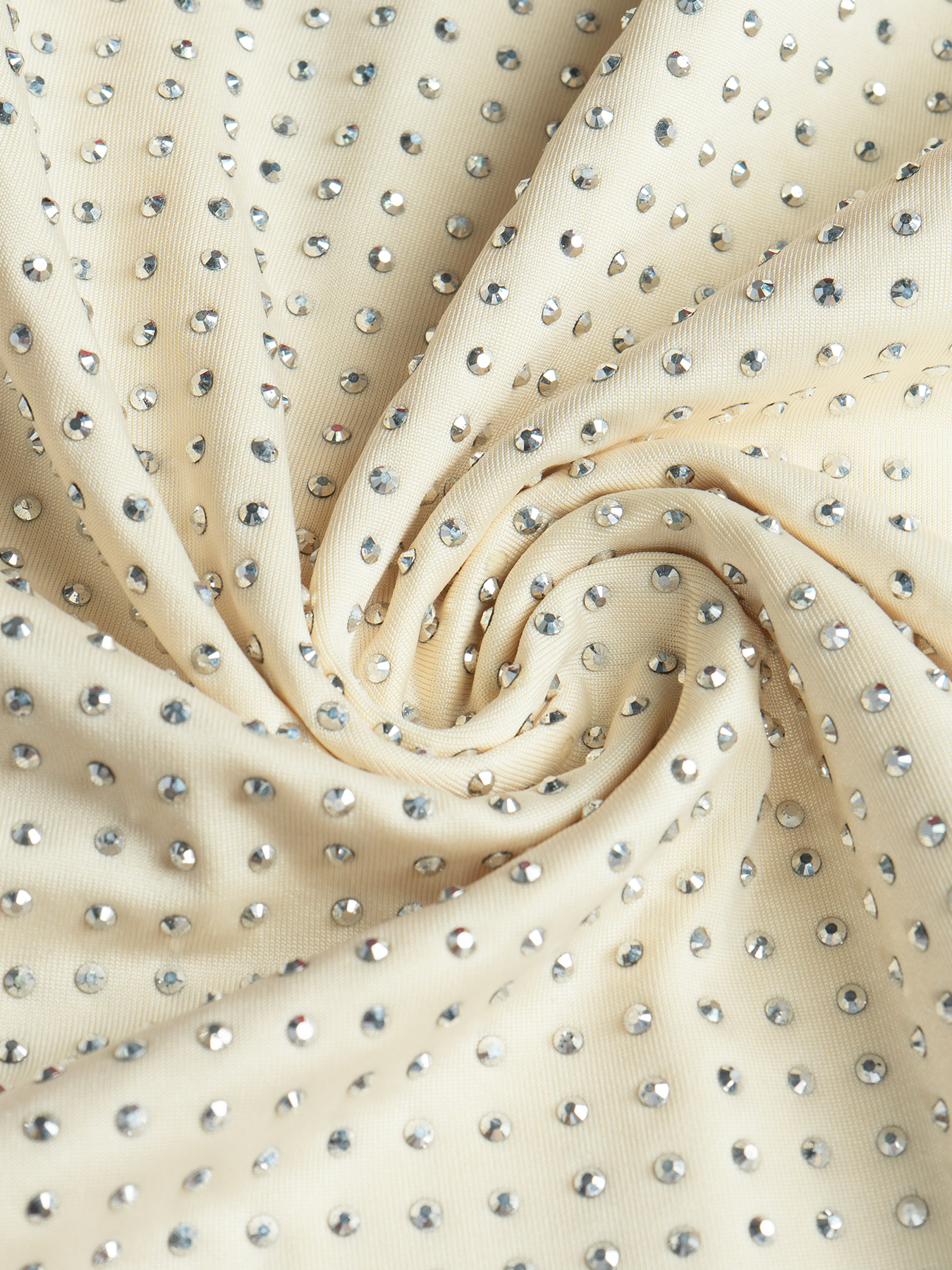 Woman's Cream Sequin Cowl Neck Long Sleeve Top with Lace Detail