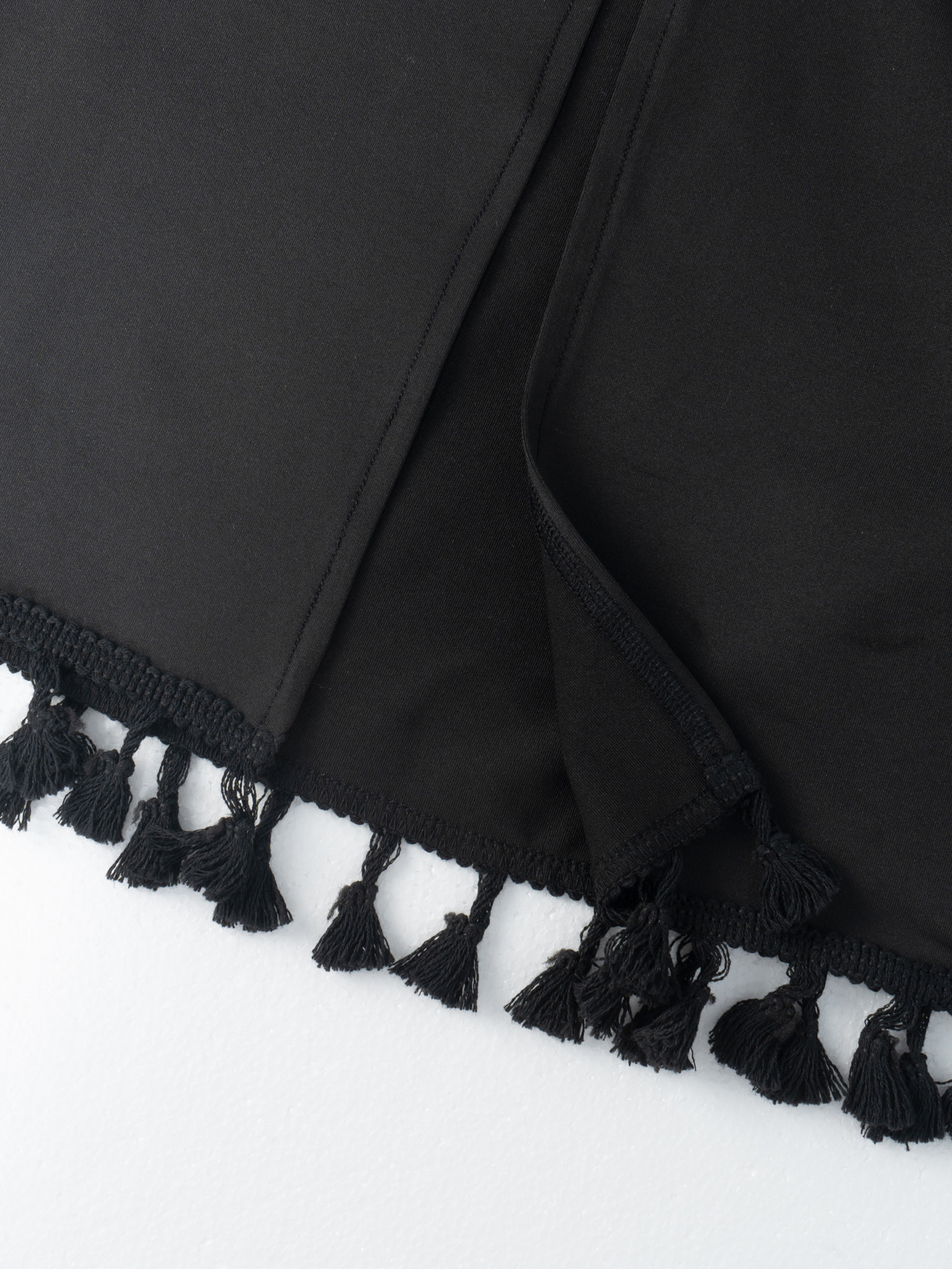 Woman's Black Halter Neck 3D Floral Embellished Tassel Hem Maxi Dress