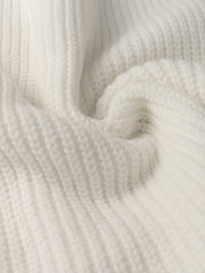 White Knit Long-Sleeve Short-Short Suit Woman Loose Lazy Style Two-piece Suit