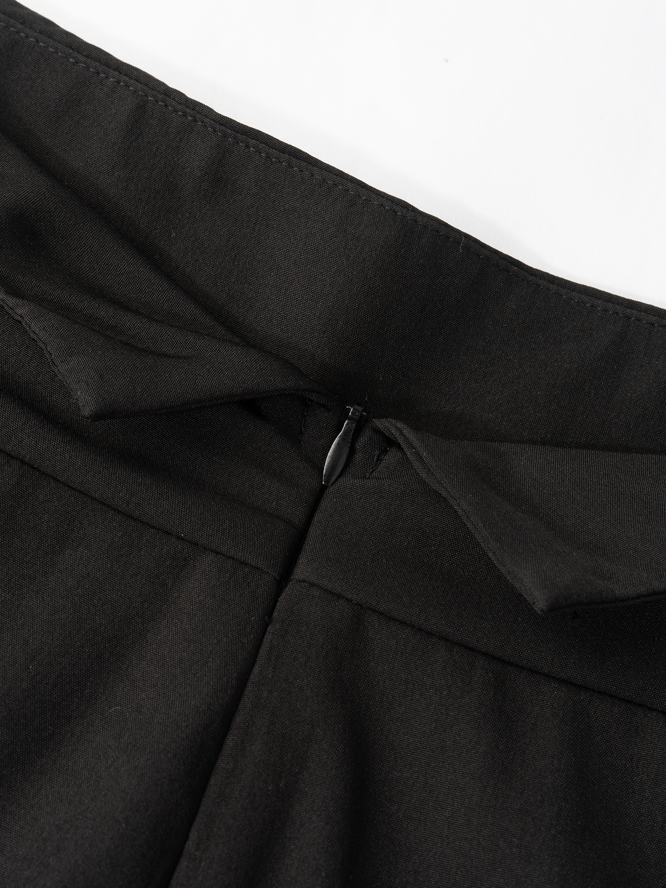 Black Pleated High Waist Wide Leg Pants-Aegean-sea