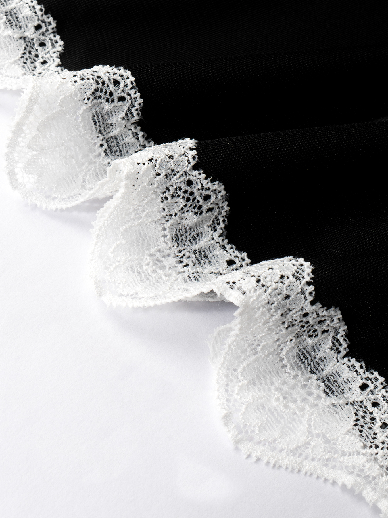 Woman's Black Lace Embellished Long-Sleeve Loose Wide-Leg Pants Comfortable Loungewear Two-Piece-Aegean-sea