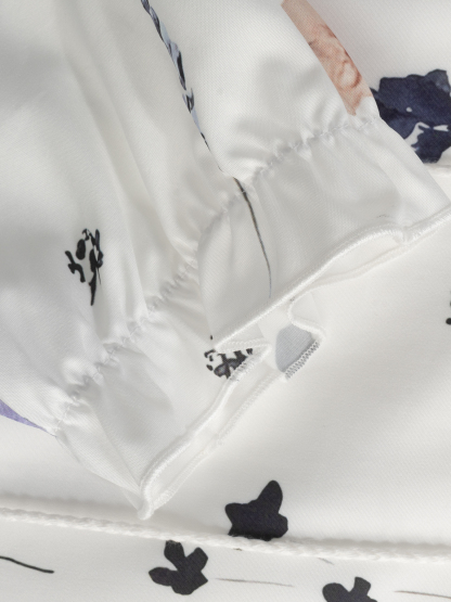 Women's Boho Floral Print Maxi Dress - Tie Neck Ruffle Sleeve Tiered Dress