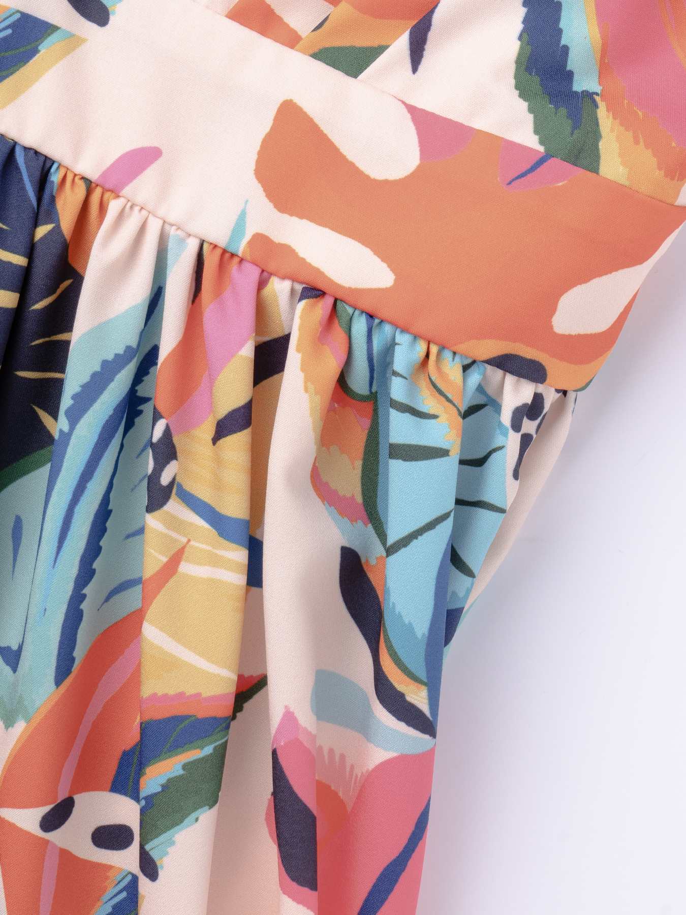 Tropical Plant Print Halter V-Neck Maxi Dress, Vacation Style Dress