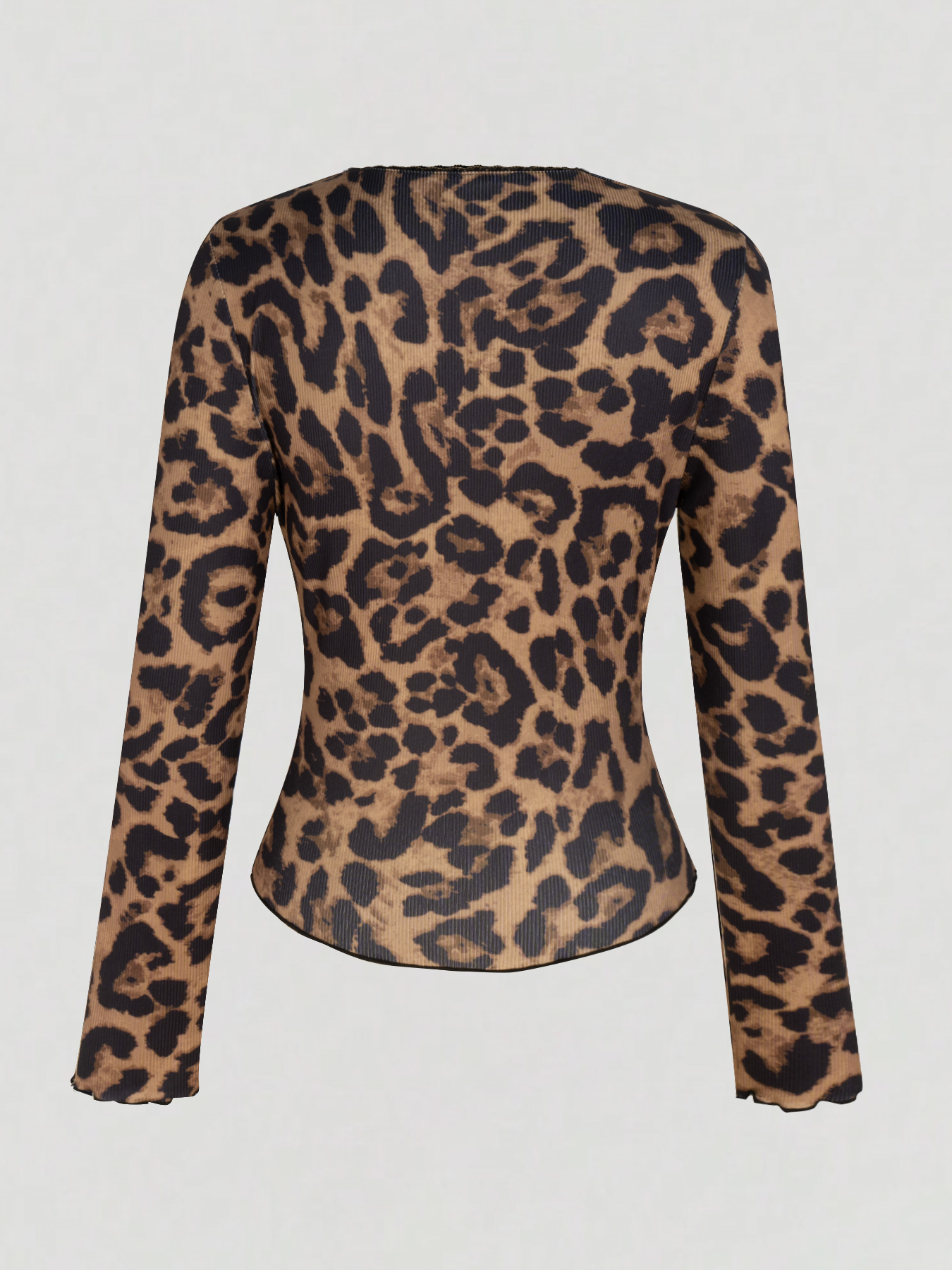 Woman's Lace V-Neck Button-Front Fitted Hot Girl Top-Aegean-sea