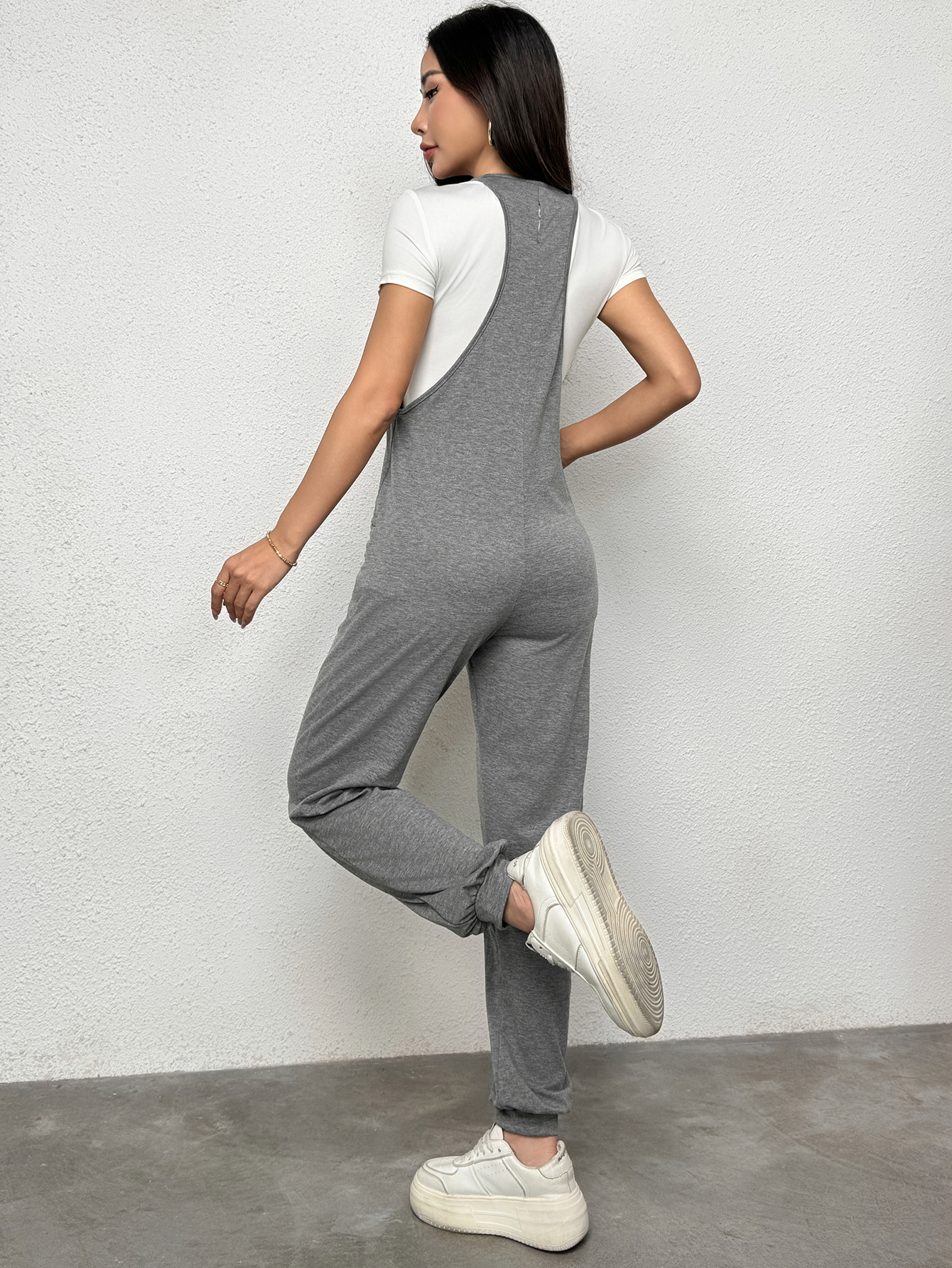 Women's Strappy Pocketed Jumpsuit-Aegean-sea