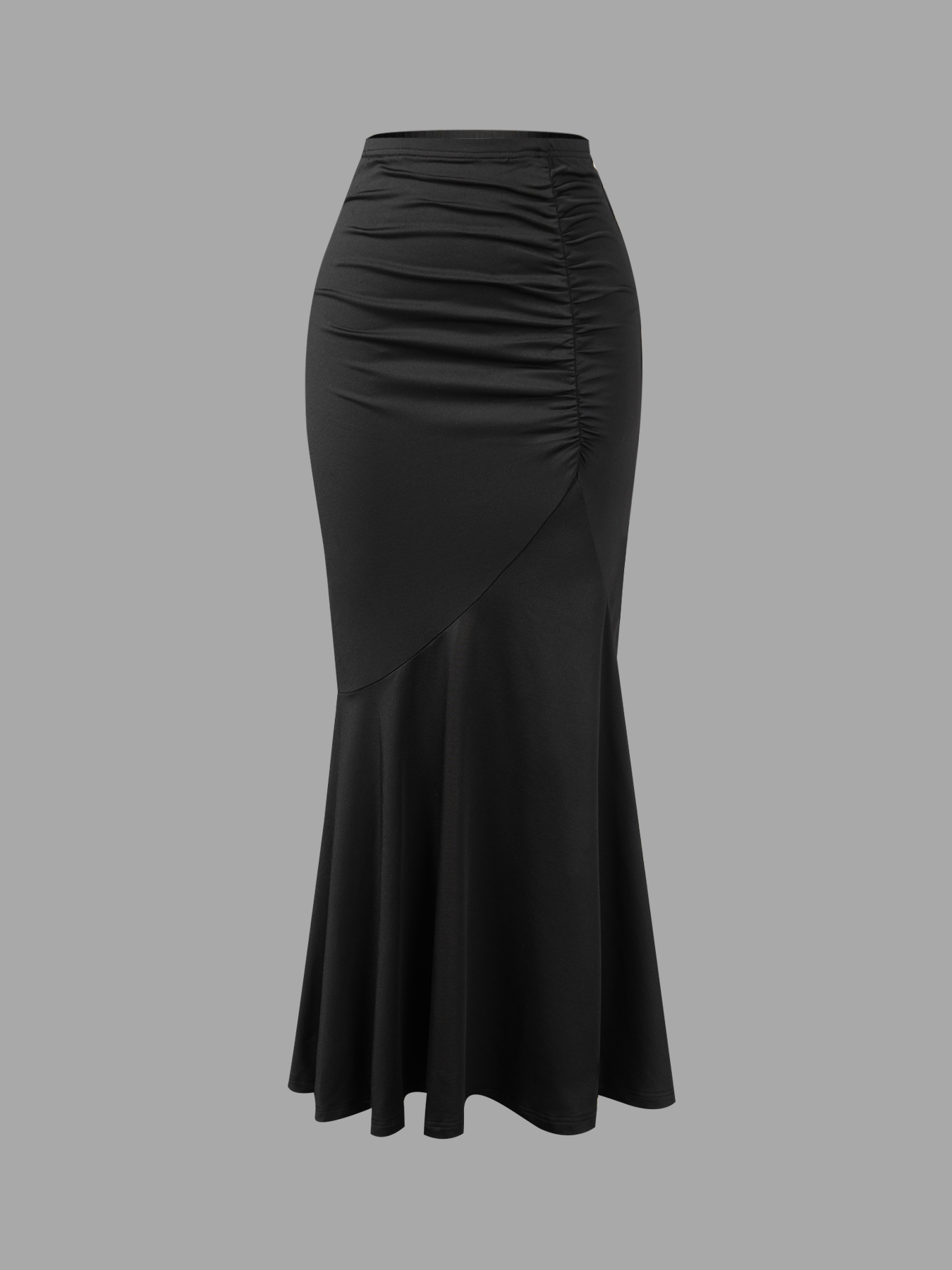 Set de dos piezas Blusa envolvente con estampado abstracto blanco y negro y minifalda de sirena arremolinada-Aegean-sea