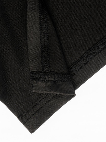 Woman's Black Halter Neck Chest Cutout Floral Dress | Fitted High Slit Midi Sexy Dress-Aegean-sea