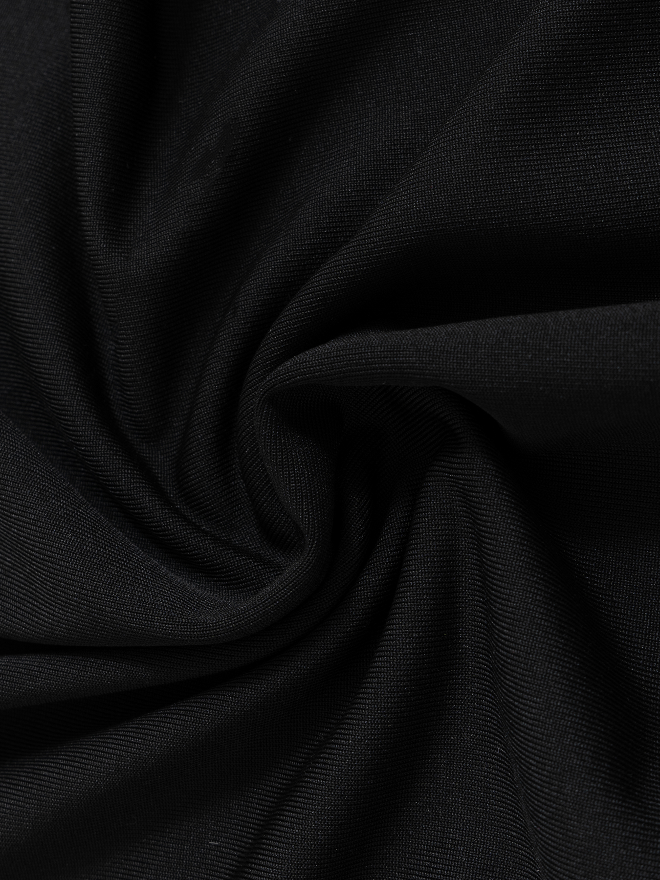 Woman's Black Crew Neck Long-Sleeve Fitted Top-Aegean-sea