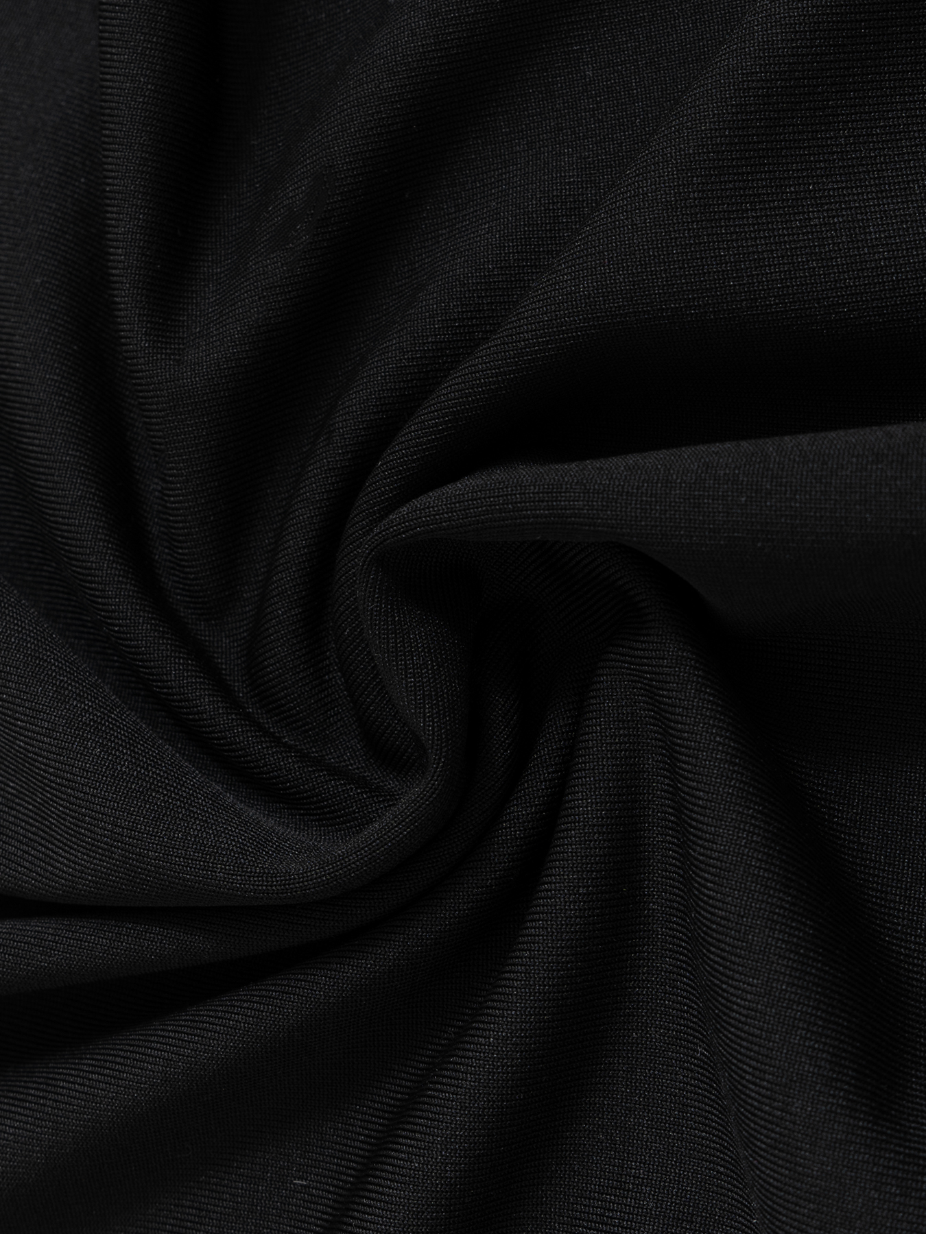 Woman's Black Crew Neck Long-Sleeve Fitted Top-Aegean-sea