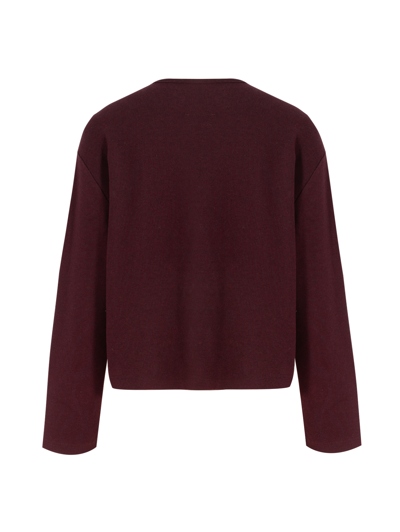 Cardigan de cuello redondo con botón abotonado cortado para mujer-Aegean-sea