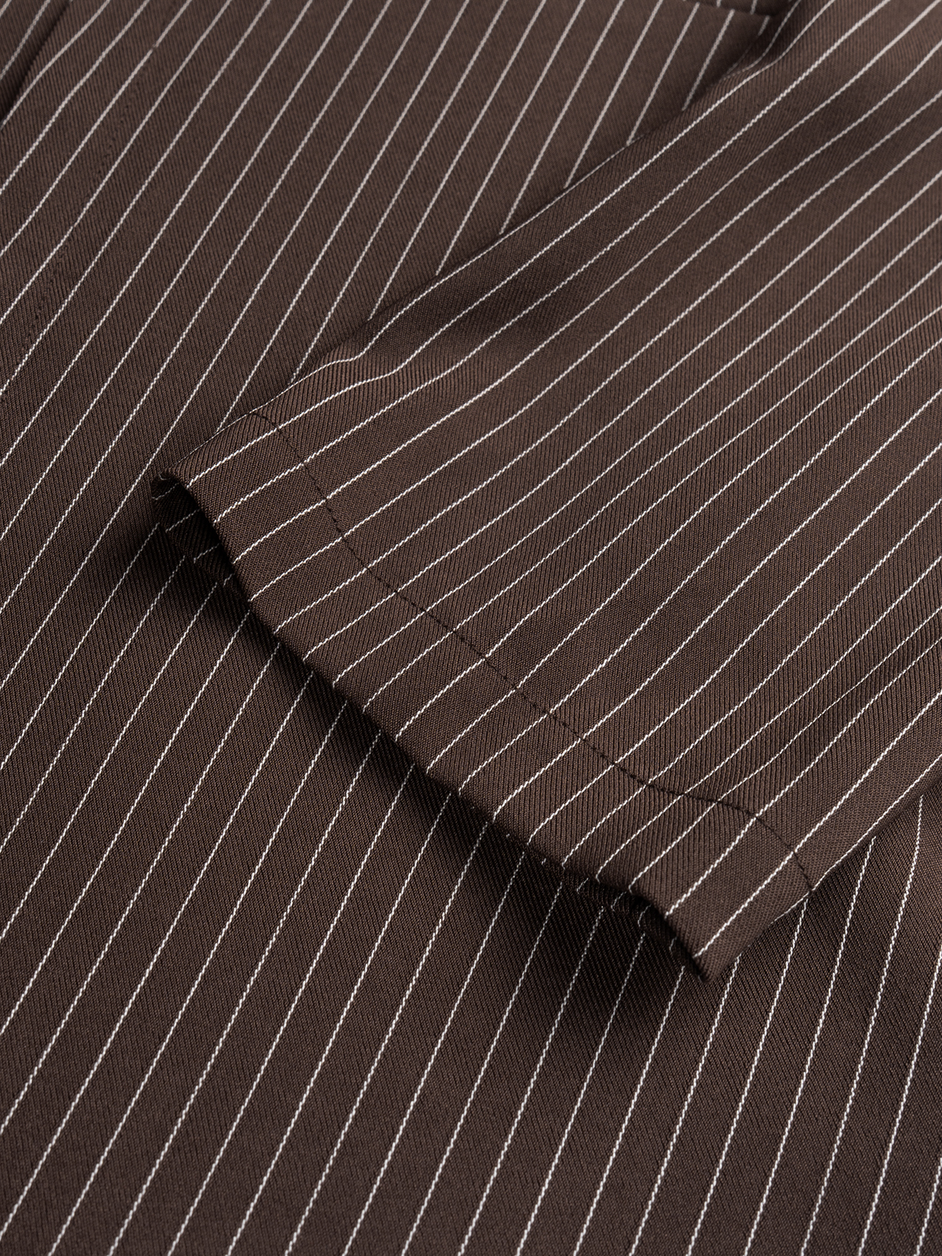 Brown Striped Suit Dress Woman Belted with Belt Roll-up Collar Long-Sleeve Short Skirt-Aegean-sea