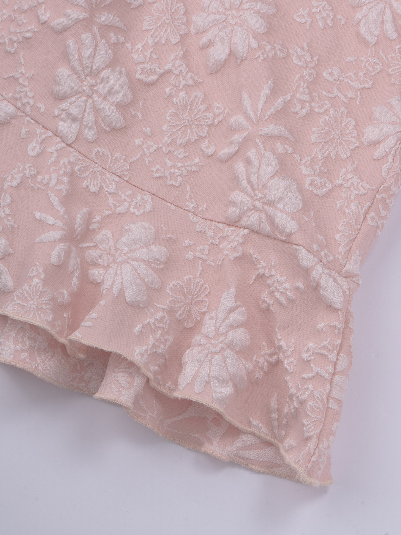 Pink Jacquard Square Neck Ruffle Bodycon Mini Dress, Elegant Casual Party Dress