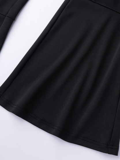 Black lace bell-bottomed pants, hot girl style high-waisted skinny flared pants