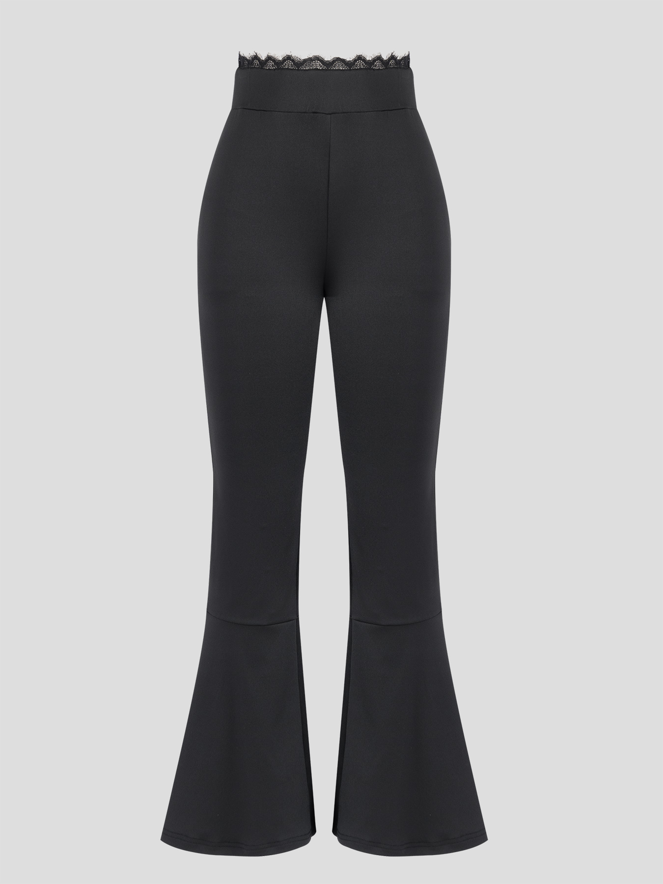 Black lace bell-bottomed pants, hot girl style high-waisted skinny flared pants