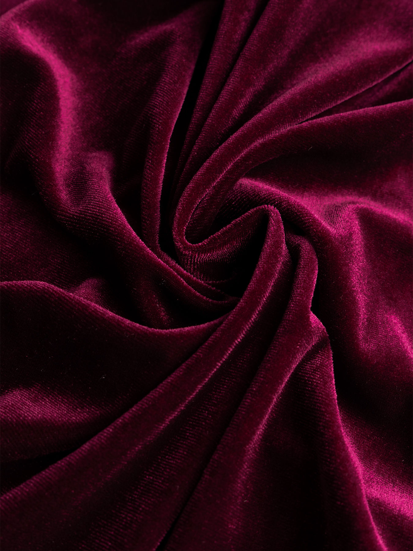 Women's Burgundy Velvet Pearl-Sleeve Bodycon Midi Dress-Aegean-sea