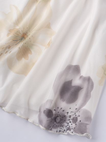 Inky Flower Neckholder Set, Vacation Wind Mesh Two Sets