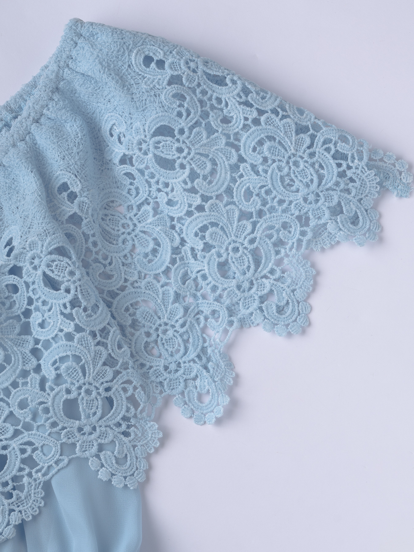 Light blue lace off-shoulder dress