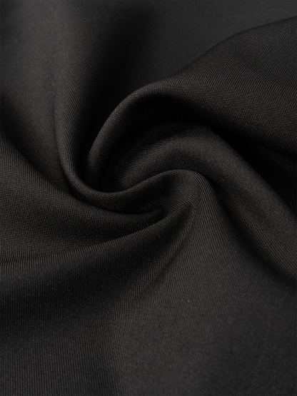 Woman's  Office Casual Style Black High-Waisted Wide-Leg Suit Pants -Aegean-sea