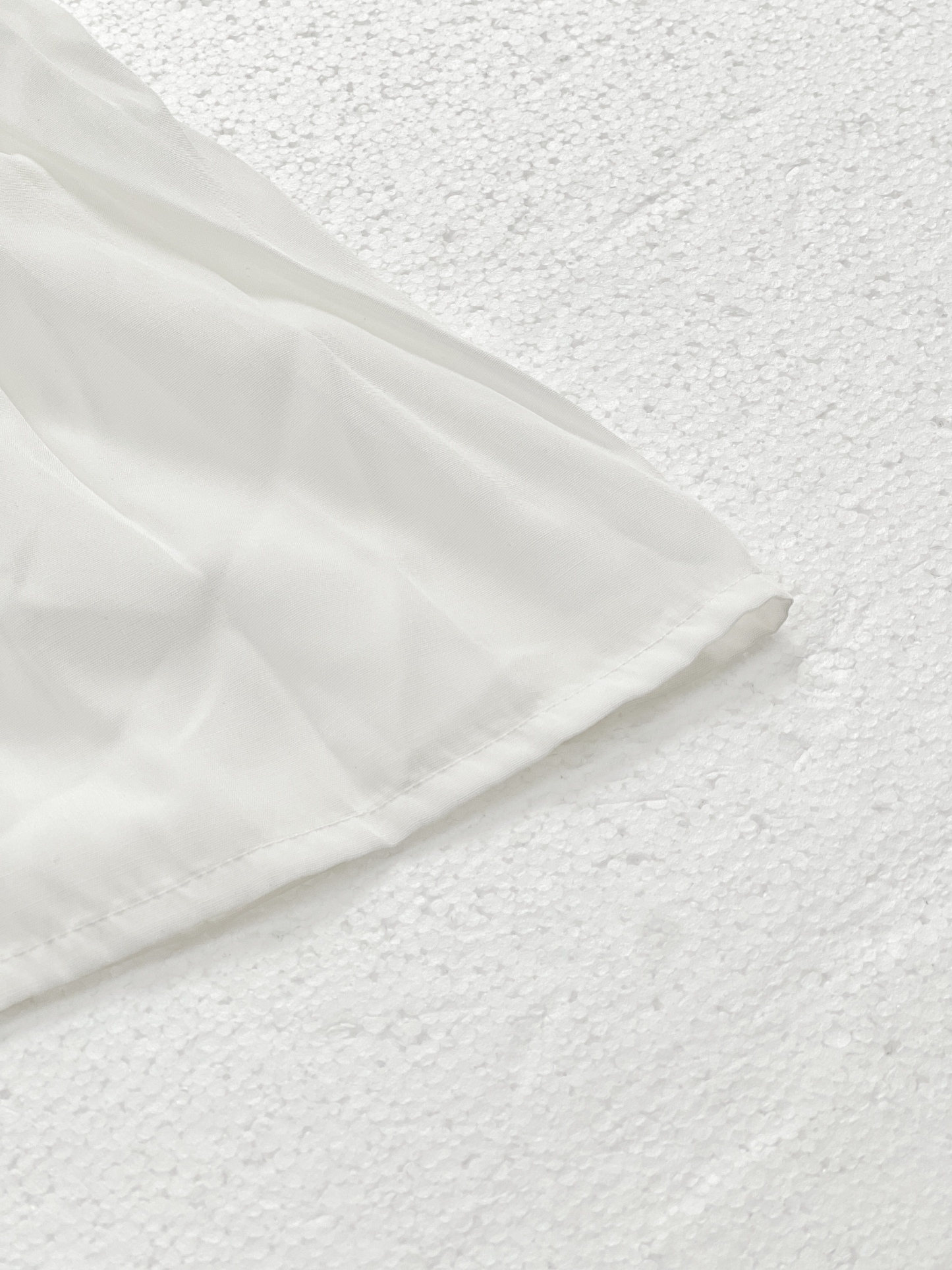 Women's White Spaghetti Strap Ruffle Hem Nightdress-Aegean-sea