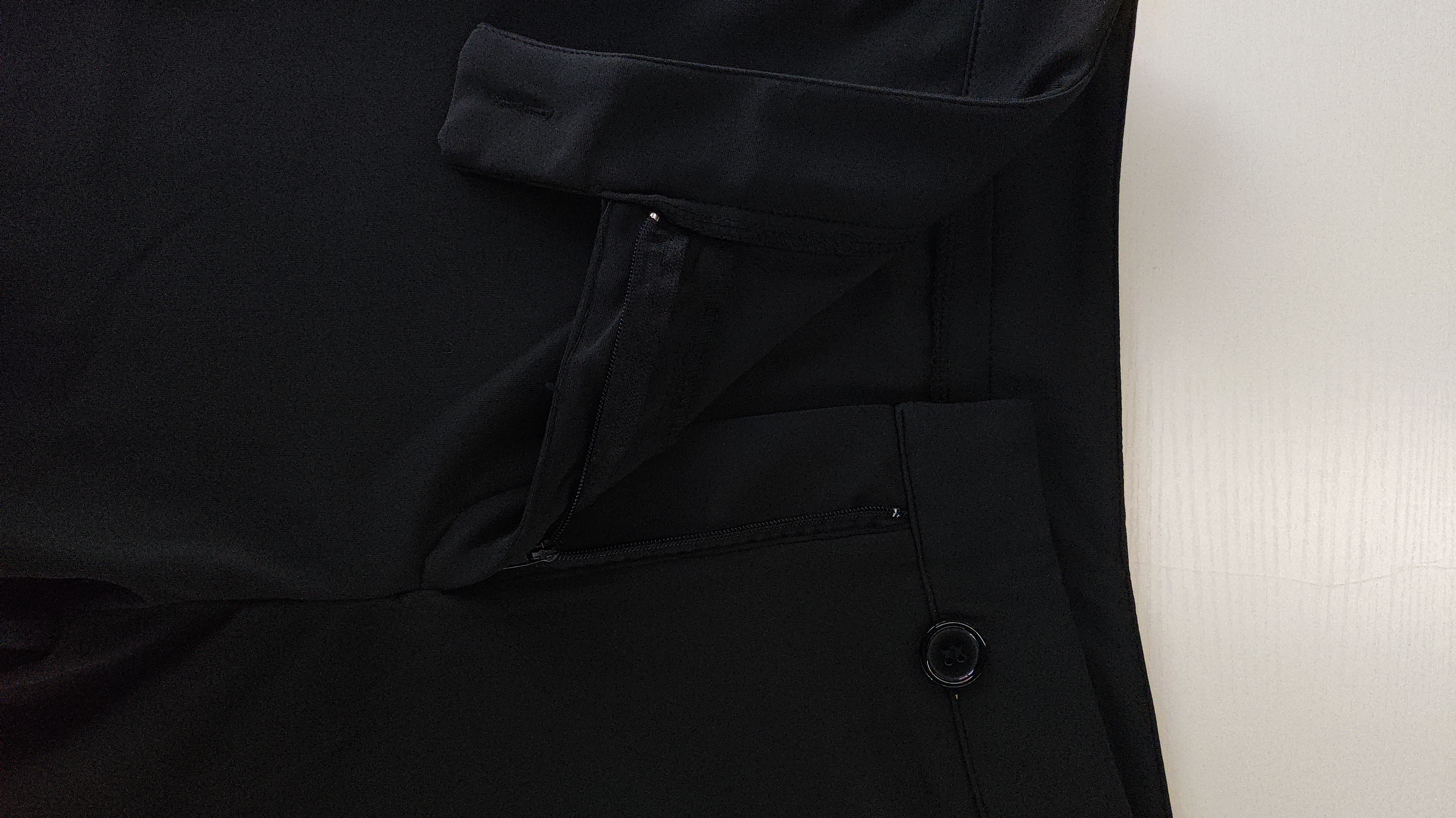 Woman's High Waist Asymmetric Button Slim Ankle Pants-Aegean-sea