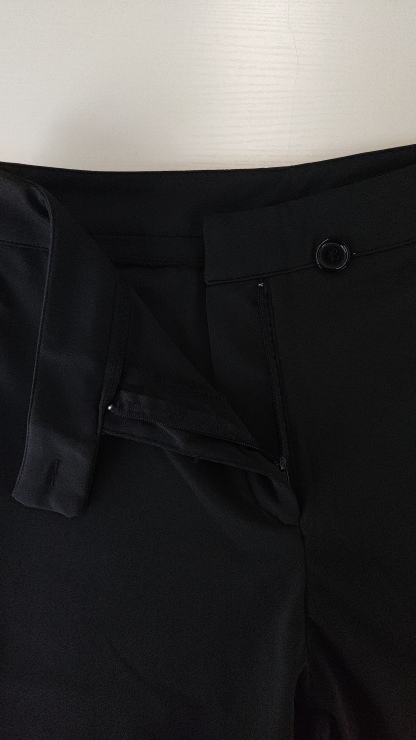 Woman's High Waist Asymmetric Button Slim Ankle Pants-Aegean-sea