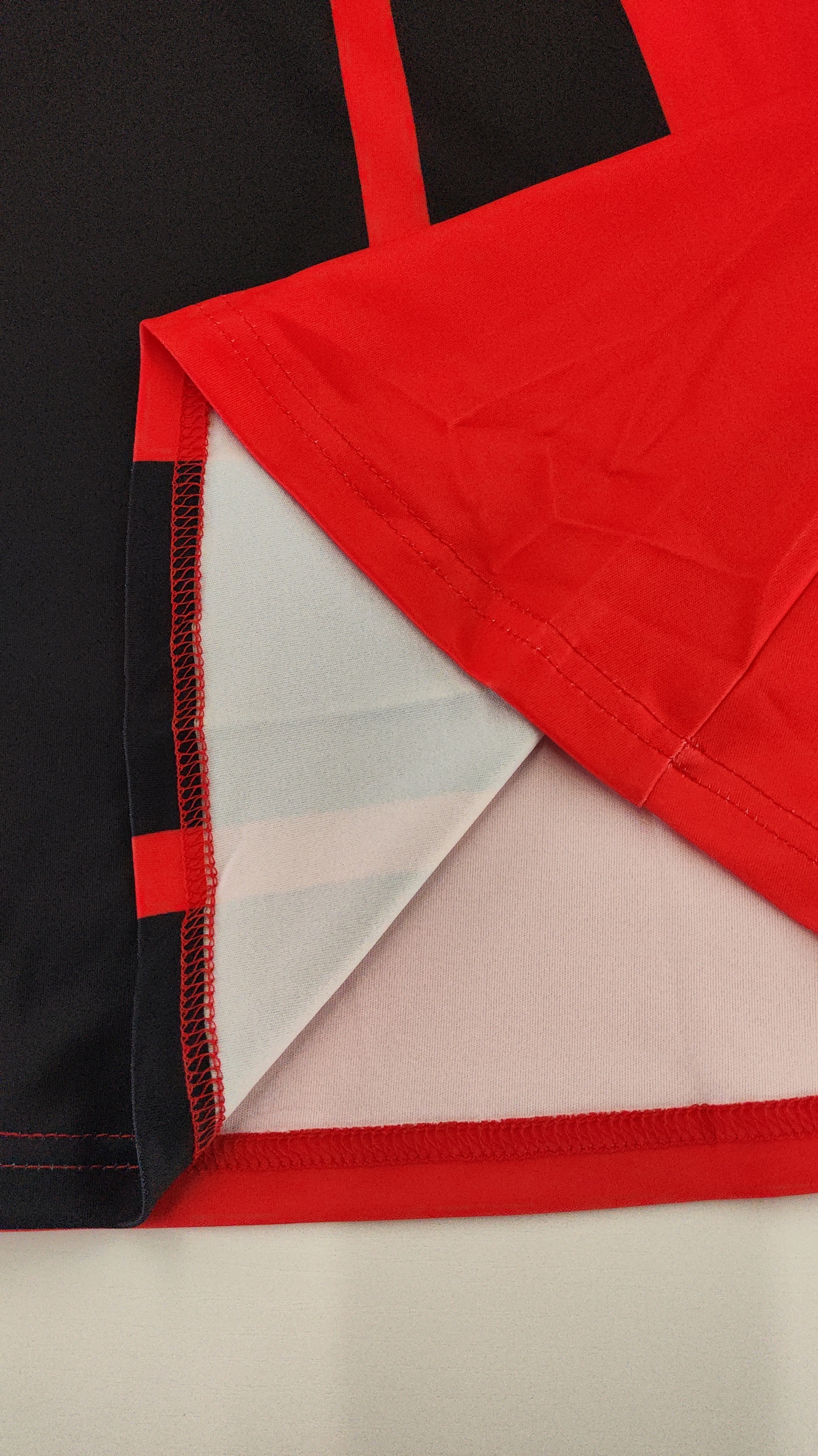 Women's Red and Black Contrast Bow - Front Long Sleeve Dress-Aegean-sea