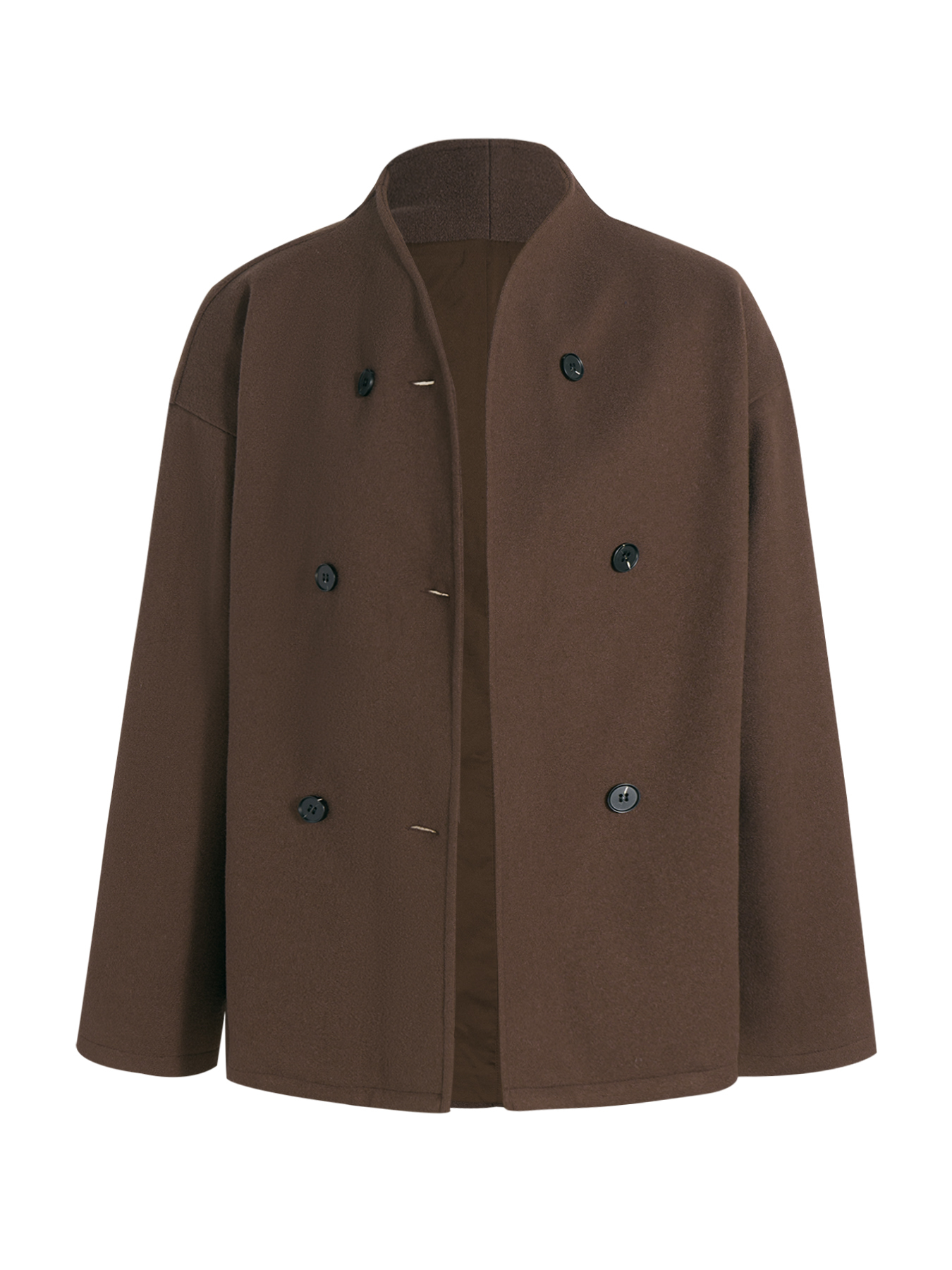 Abrigo con solapa de doble escote para mujeres-Aegean-sea