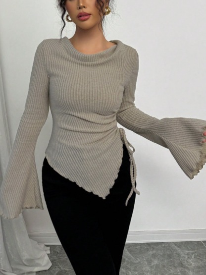 Correa ribeteada de cuello de cowl Correa lateral Correa asimétrica superior-Aegean-sea