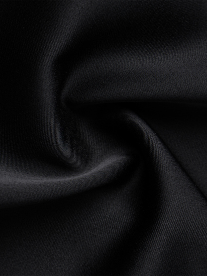 Black satin slingback vest, asymmetric lace stitching sleeveless top with asymmetric hem