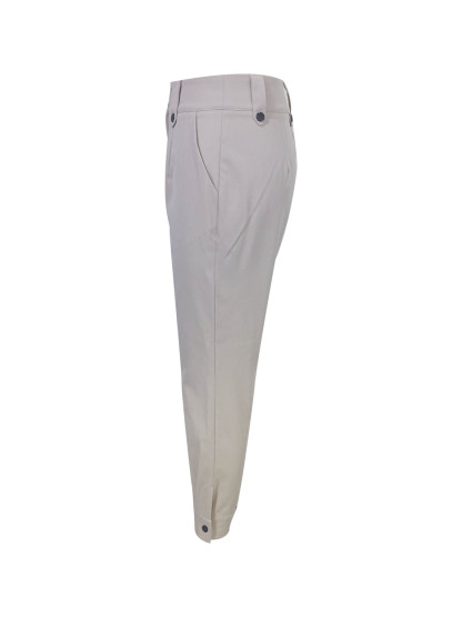 Woman's High Waist Multi-Button Slim Ankle Pants-Aegean-sea