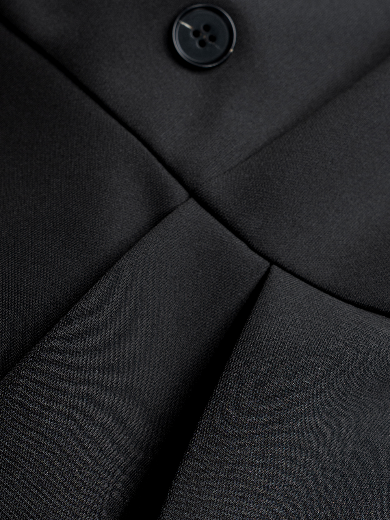 Blazer Peplum de mujer negro con doble escote y cinturón con abertura trasera-Aegean-sea