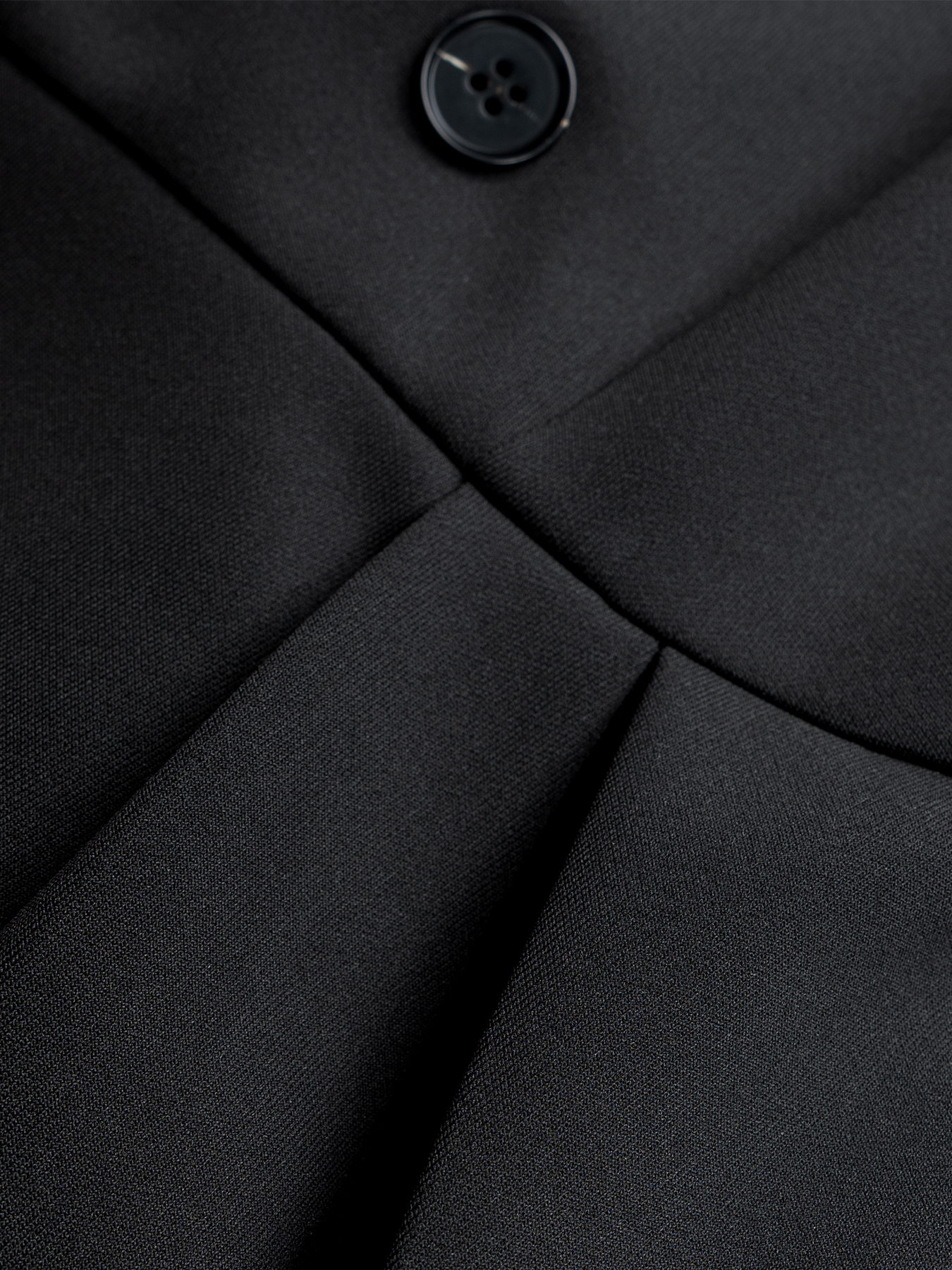 Blazer Peplum de mujer negro con doble escote y cinturón con abertura trasera-Aegean-sea