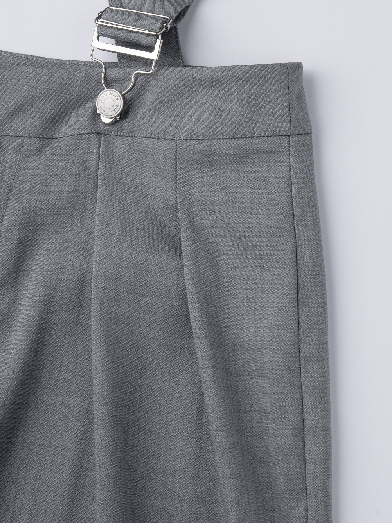 Gray cross-strap wide-legged pants, high-waisted business suit pants