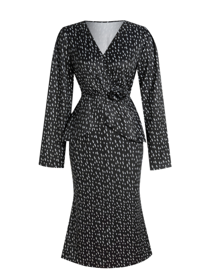 Women's Beige Knit Crop Top & High-Waisted Pleated Midi Skirt Set-Aegean-sea