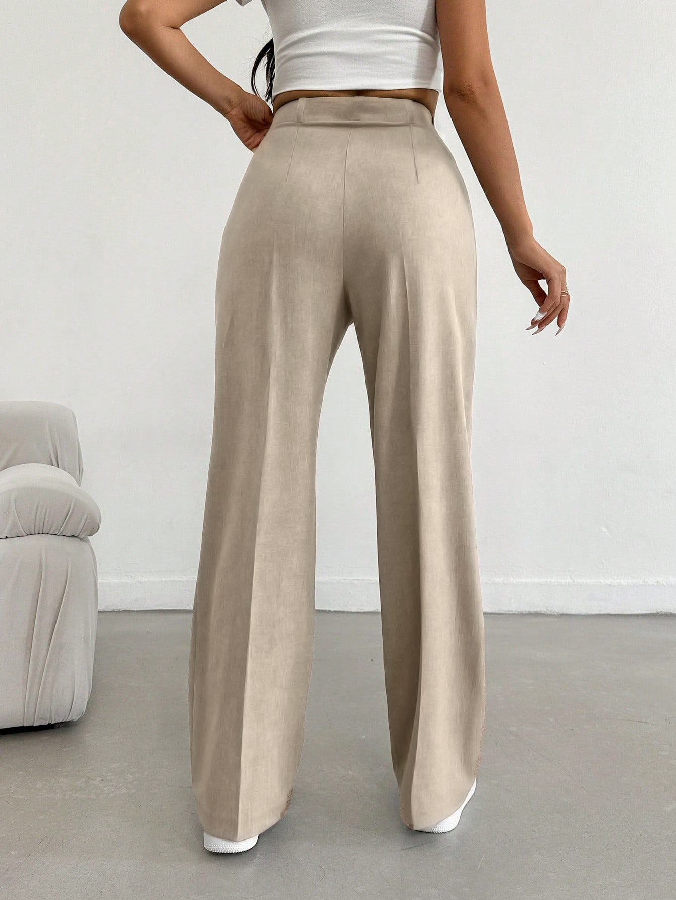 Women's Solid Color Loose Wide-leg Trousers
