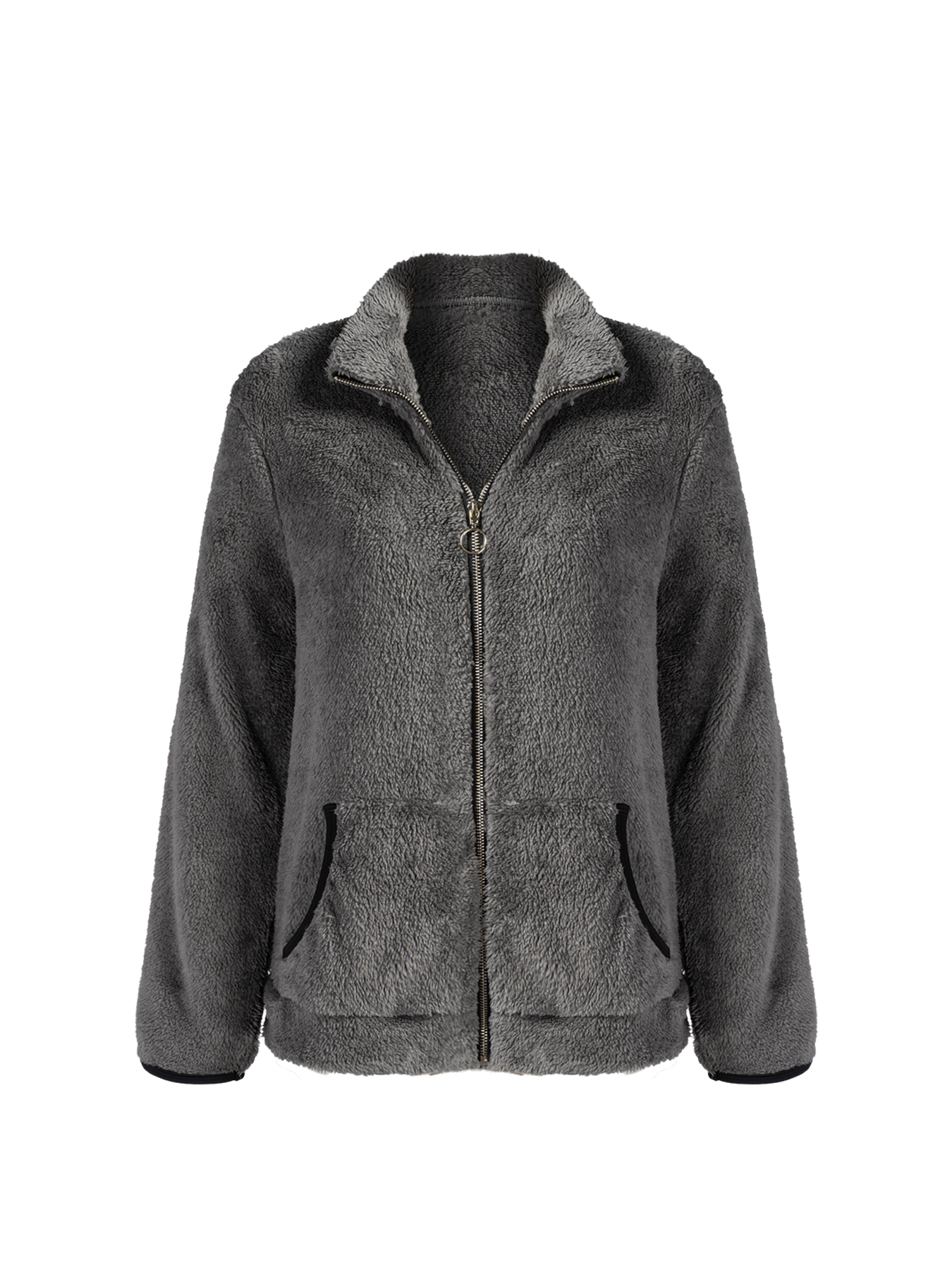 Women's Plush Fleece Jacket | Ultra-Soft Longline Coat with Pockets-Aegean-sea