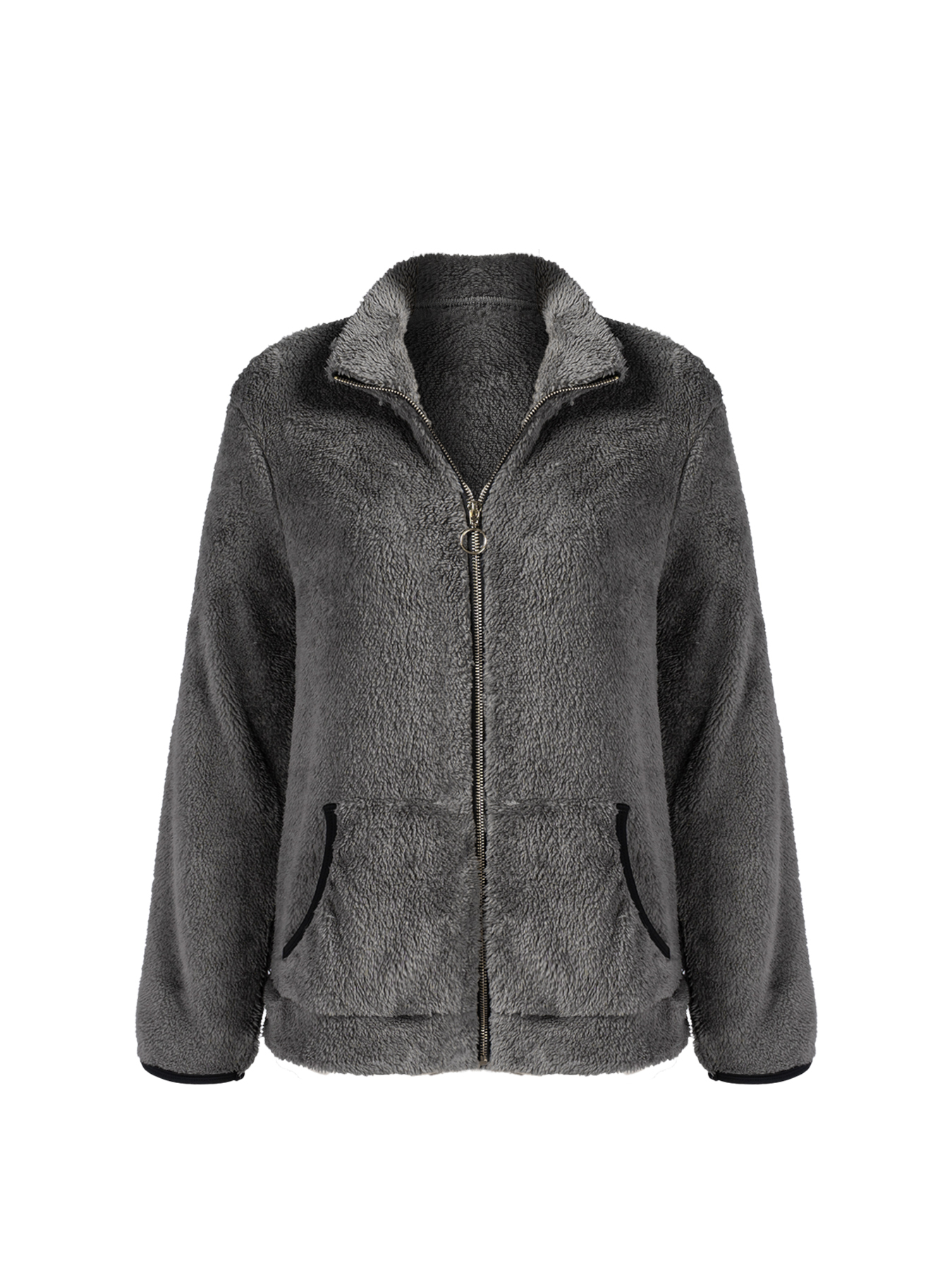 Women's Plush Fleece Jacket | Ultra-Soft Longline Coat with Pockets-Aegean-sea