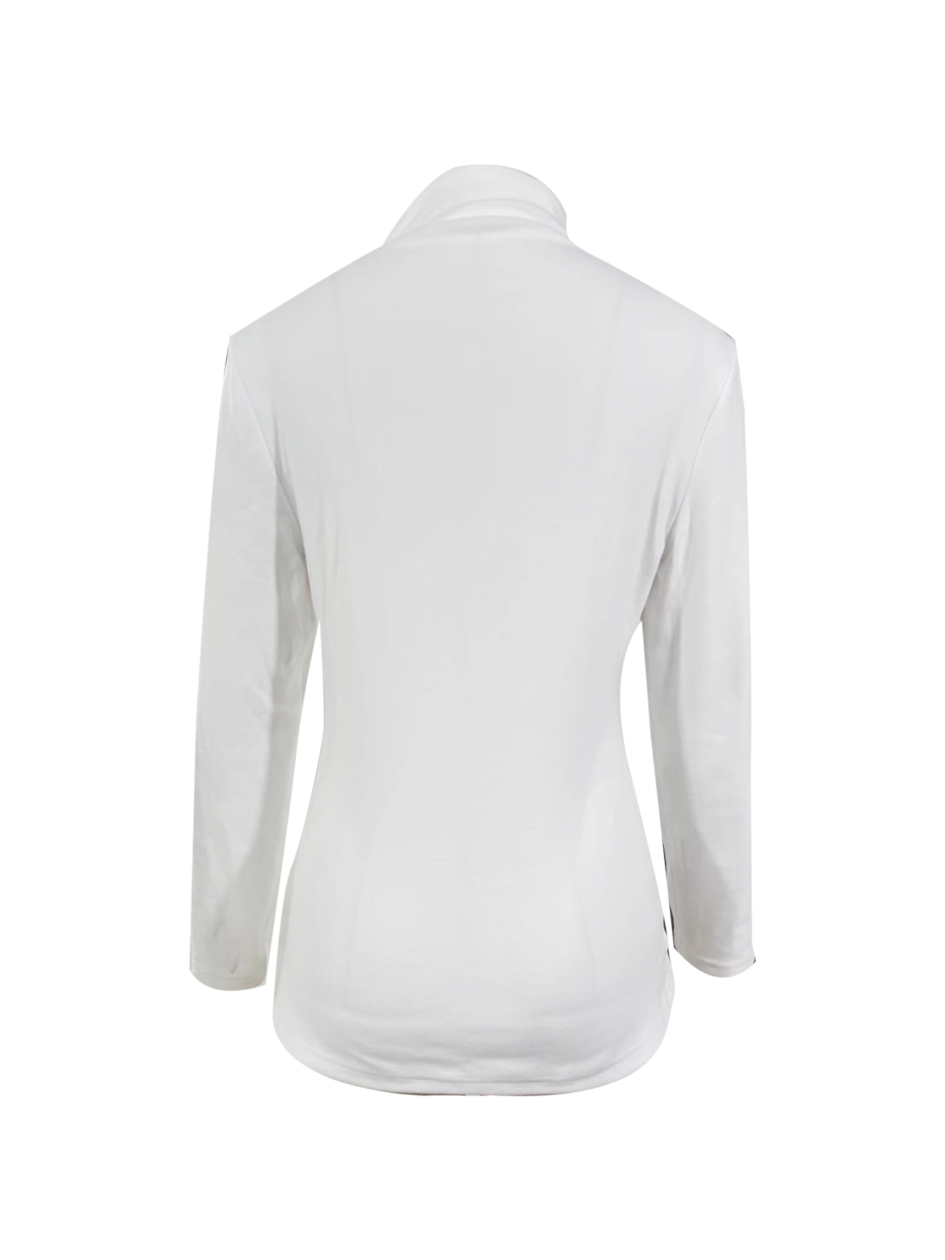 Slim Fit Half-Zip Mock Neck Long Sleeve Blouse - Women's Everyday Basic Top-Aegean-sea