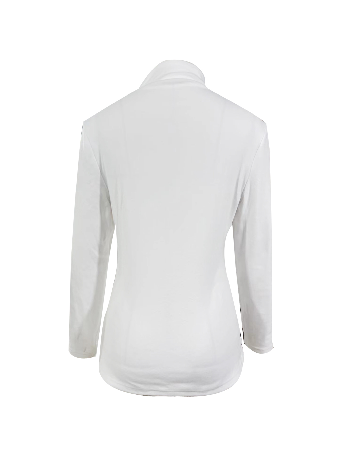 Slim Fit Half-Zip Mock Neck Long Sleeve Blouse - Women's Everyday Basic Top-Aegean-sea