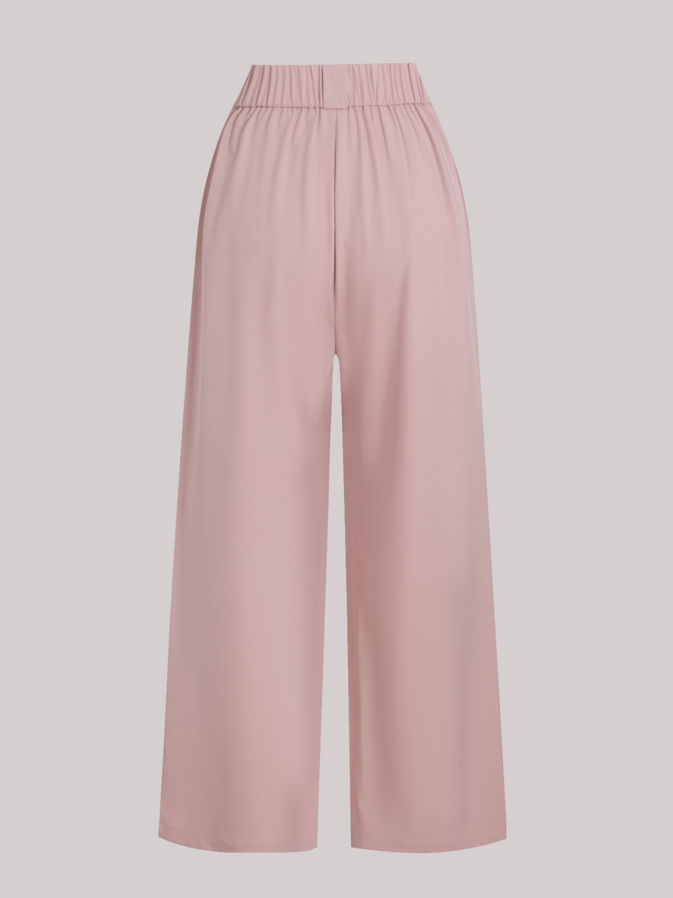 Pantalones anchos de cintura alta de color rosa para mujer-Aegean-sea