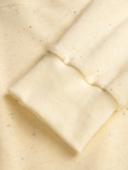 Lazy Style Speckled Half-Zip Polo Neck Sweatshirt : Oversized Drop Shoulder Long-Sleeve Top