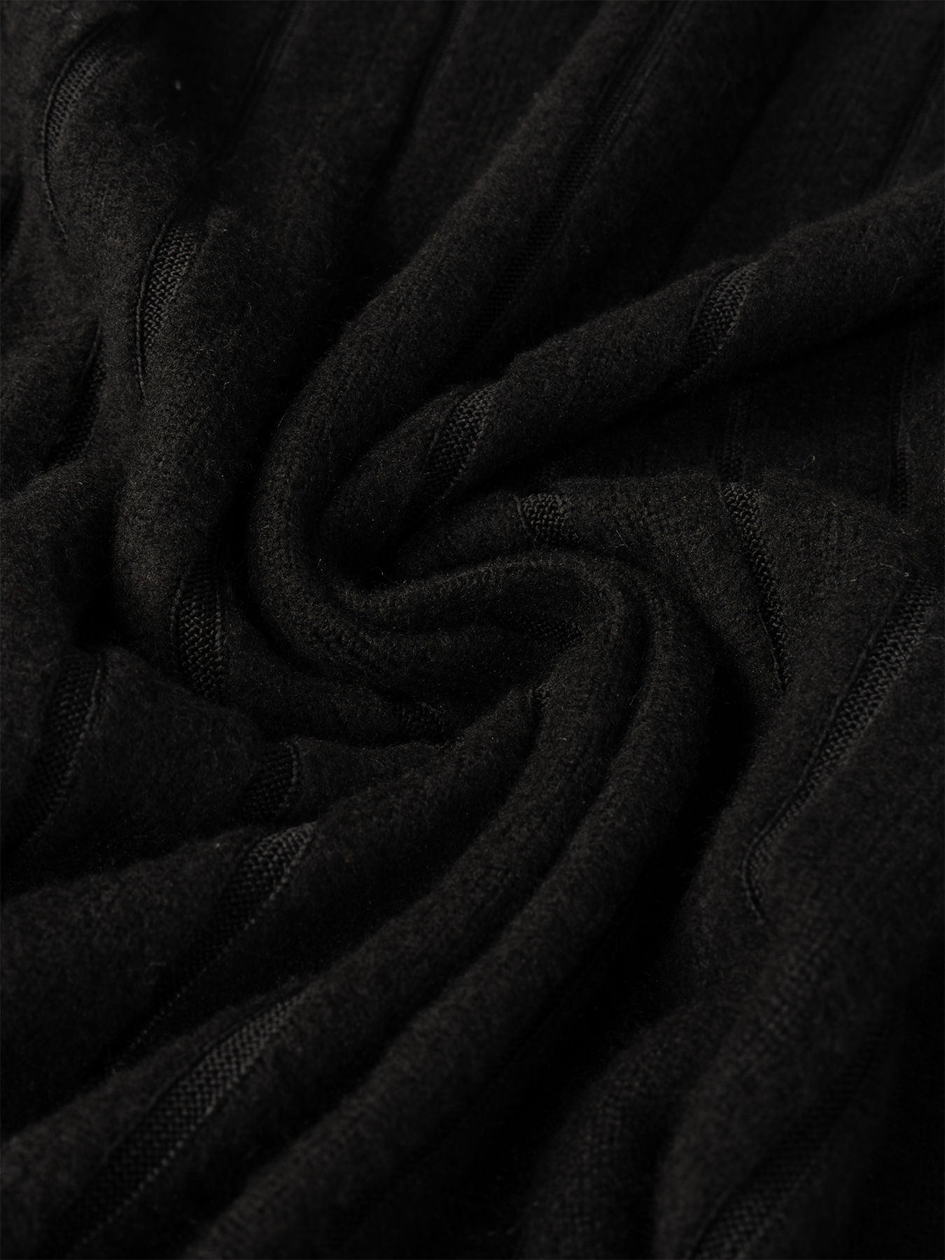 Minivestido con capucha de punto ribeteado negro con cordón ajustado para mujer-Aegean-sea