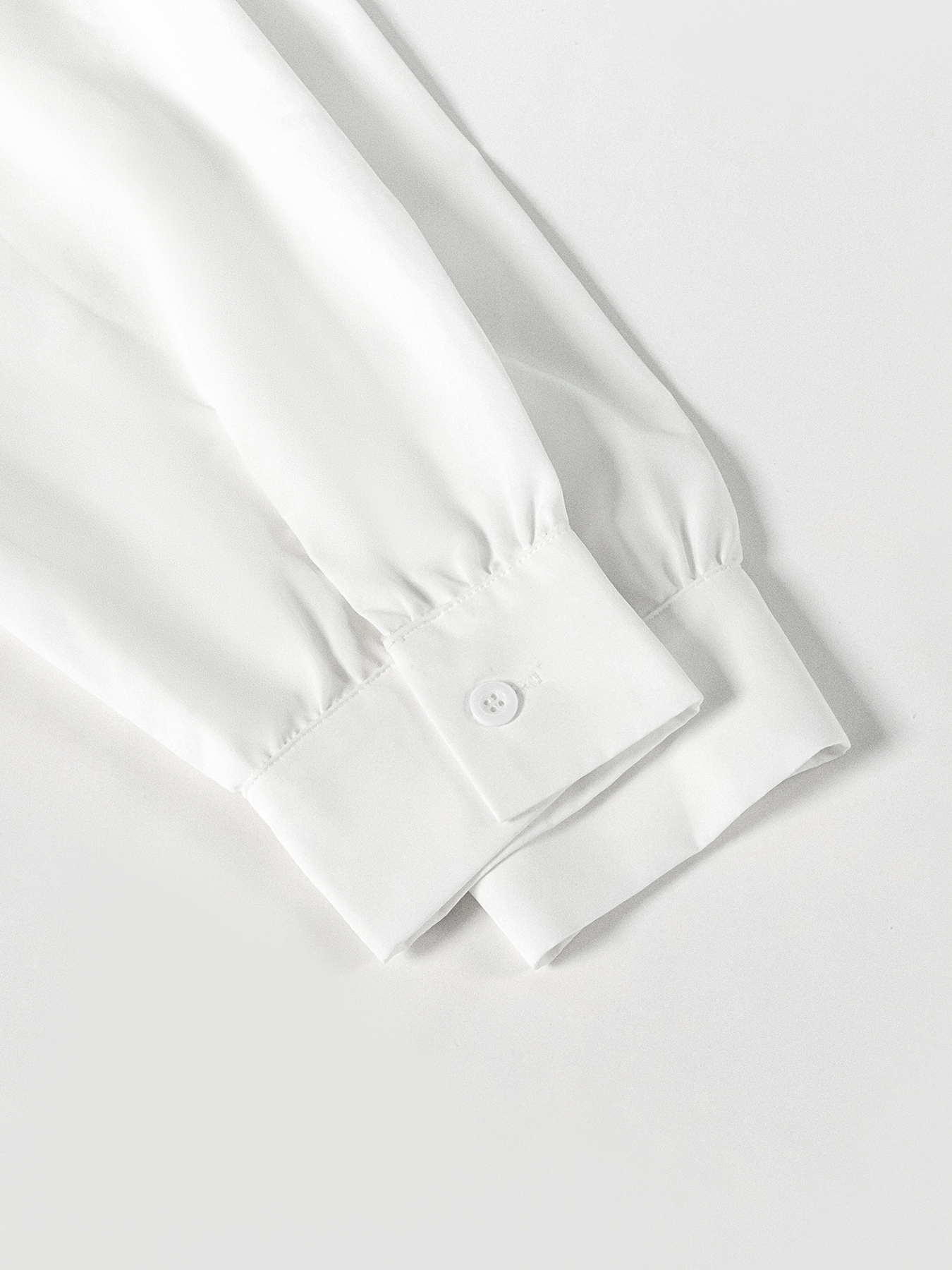 Women's White Blouse with Statement Buttons and Lantern Sleeves-Aegean-sea