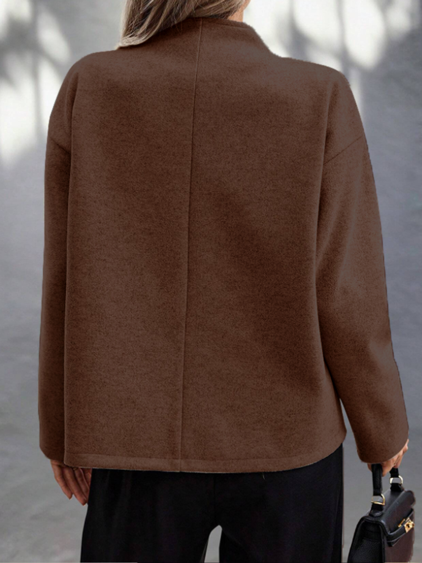 Abrigo con solapa de doble escote para mujeres-Aegean-sea