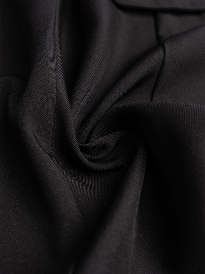 Black Single-Breasted Three-Button Blazer Dress