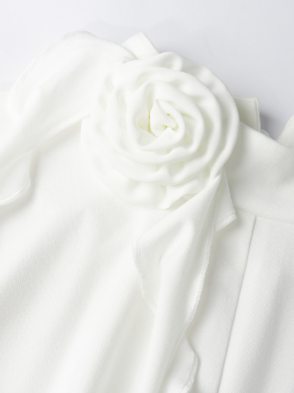 Vestido de moda femenino de manga larga ceñido a la cadera con todos los accesorios-Aegean-sea